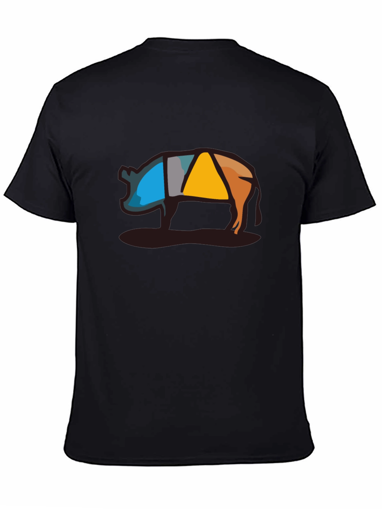 Abstract Pig Graphic Tee - Modern Style