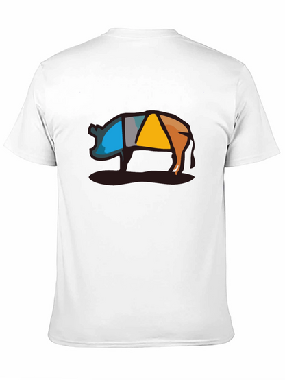 Abstract Pig Graphic Tee - Modern Style