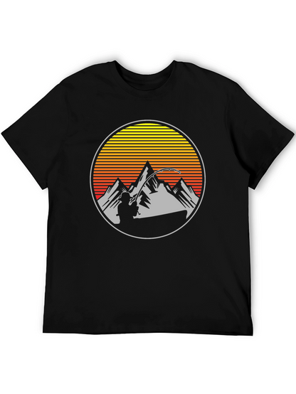 Fishing at Sunset Mens Graphic Tee