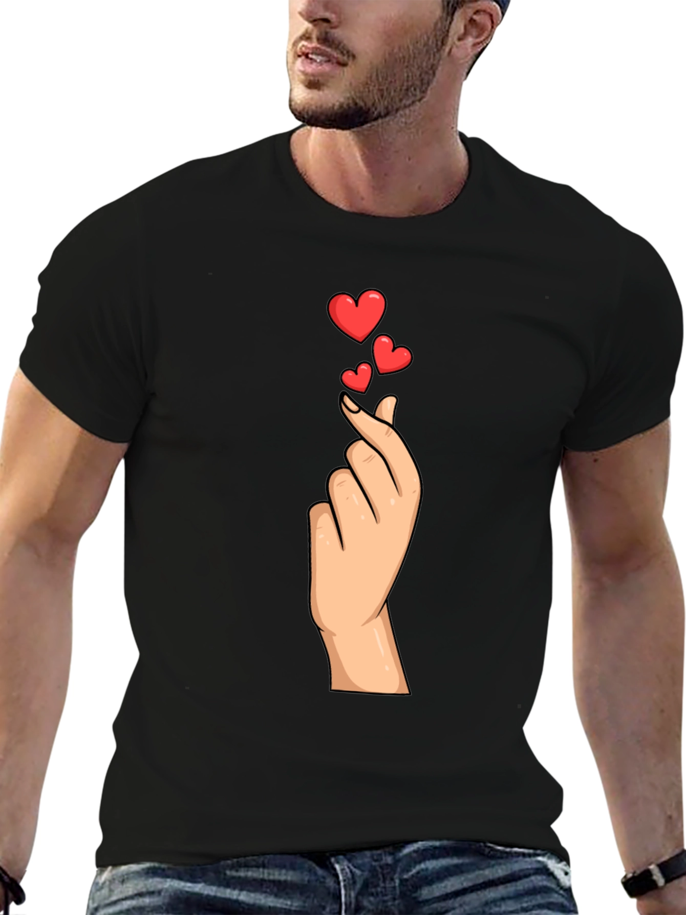 Heart Gesture Graphic Tee - Express Your Love!