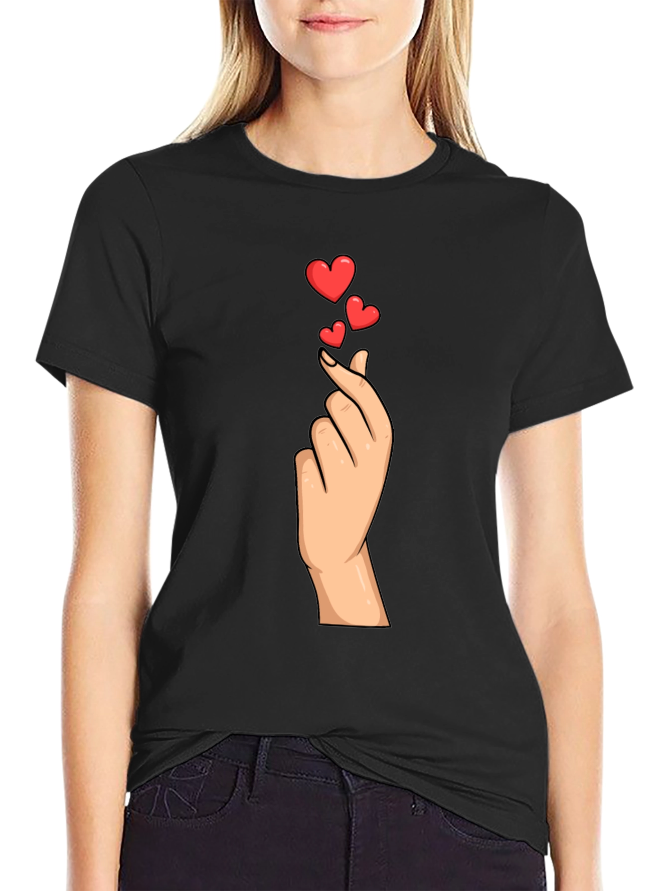 Heart Gesture Graphic Tee - Express Your Love!