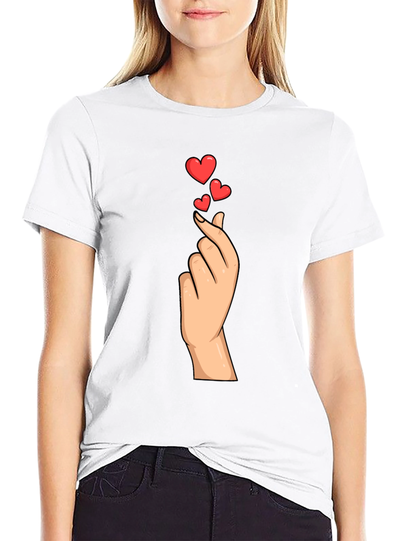 Heart Gesture Graphic Tee - Express Your Love!