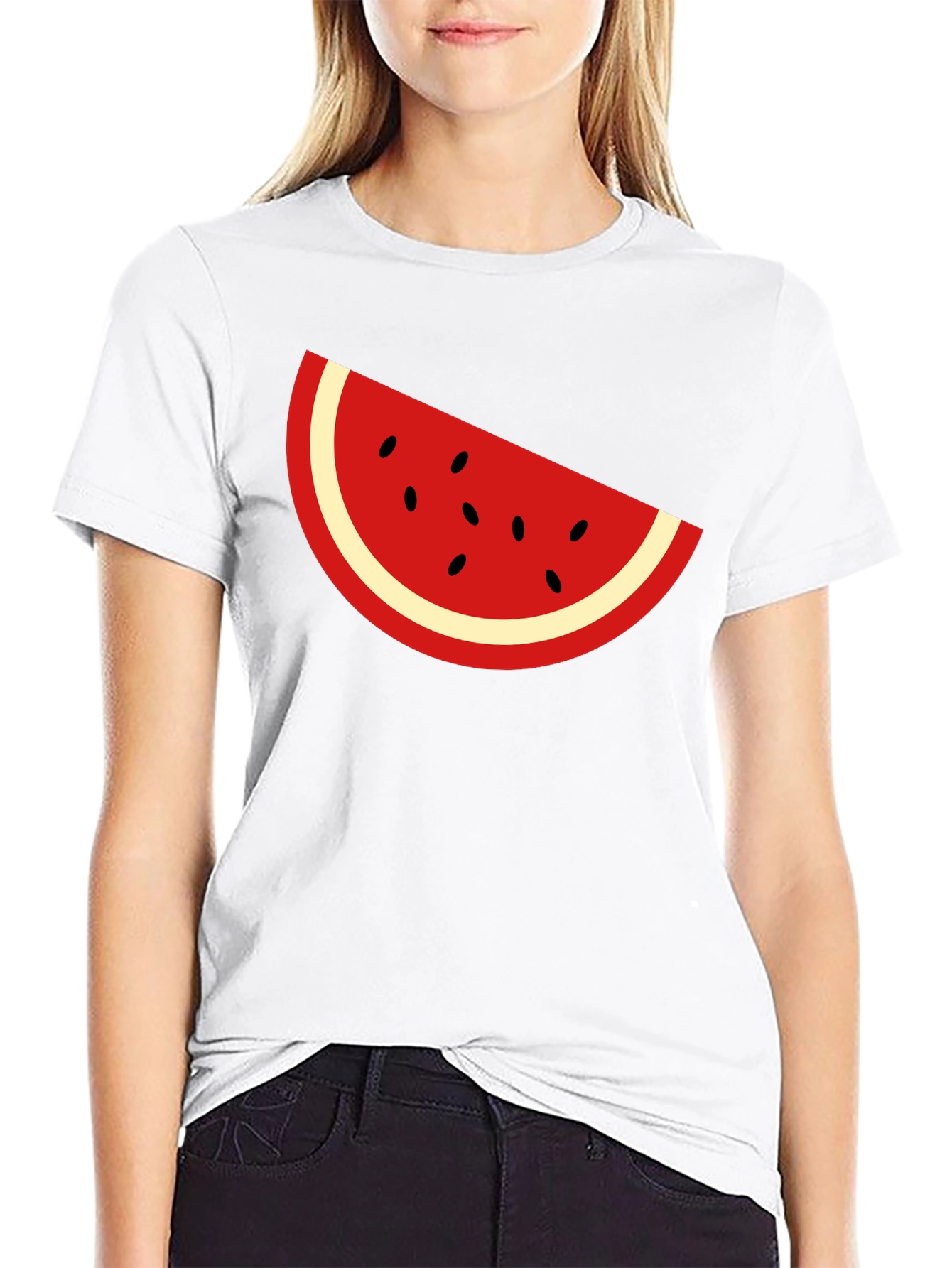 Cool Watermelon Slice Graphic Tee - Black