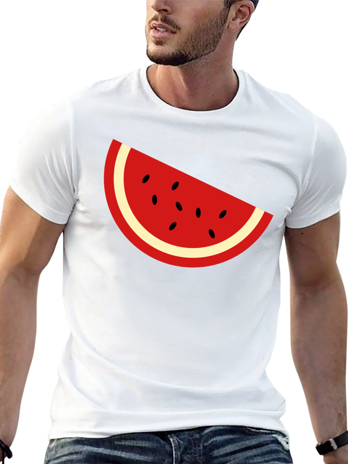 Cool Watermelon Slice Graphic Tee - Black