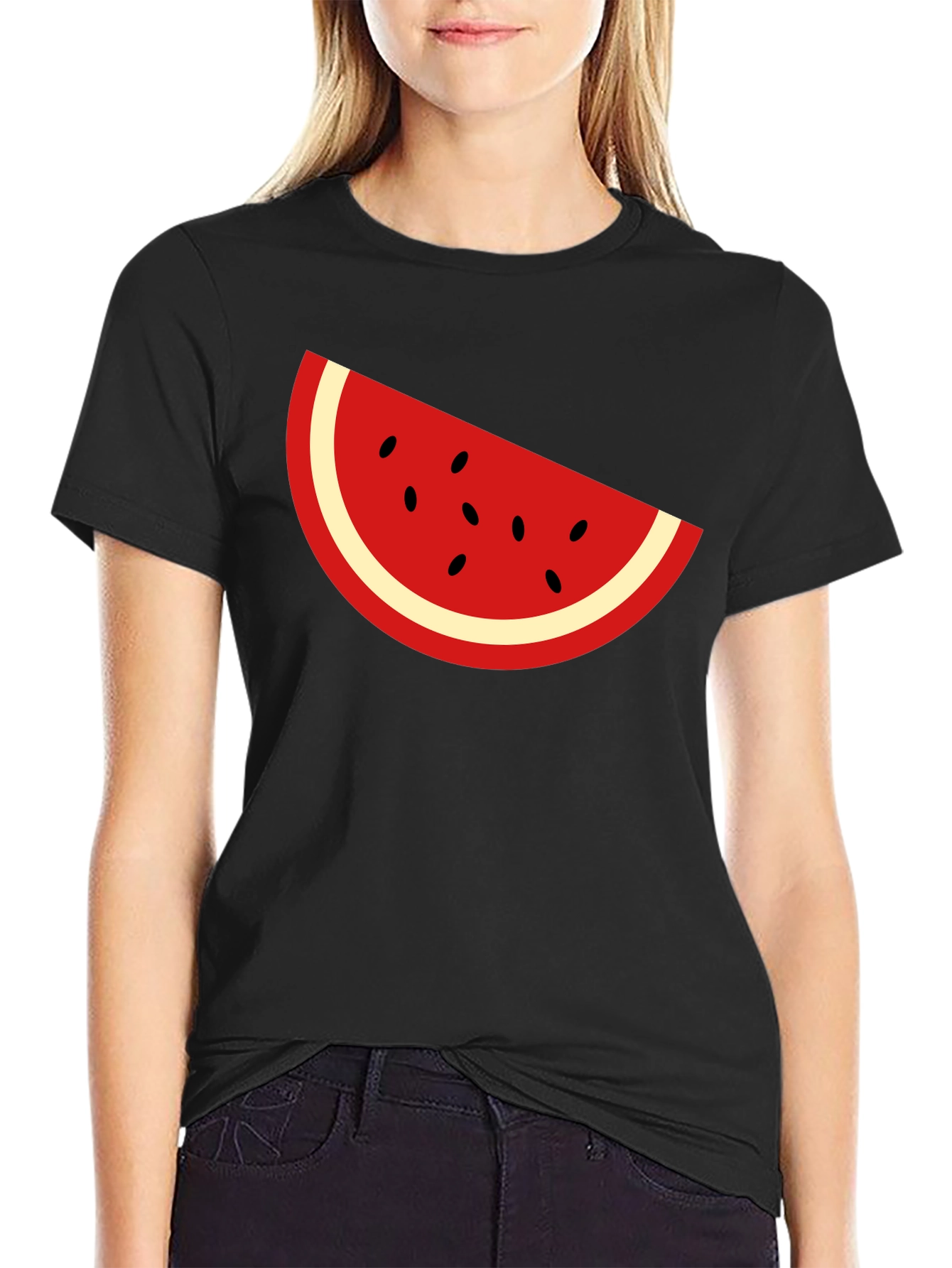 Cool Watermelon Slice Graphic Tee - Black