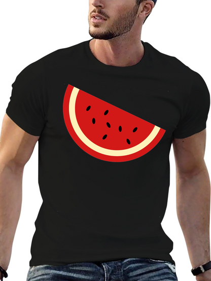 Cool Watermelon Slice Graphic Tee - Black