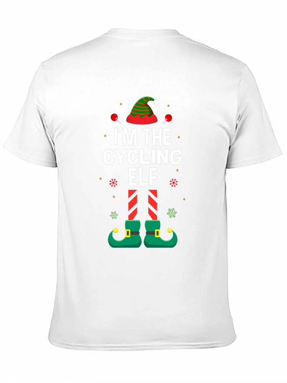 Cycling Elf Christmas T-Shirt Holiday Tee