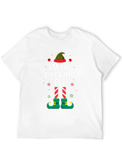 Cycling Elf Christmas T-Shirt Holiday Tee