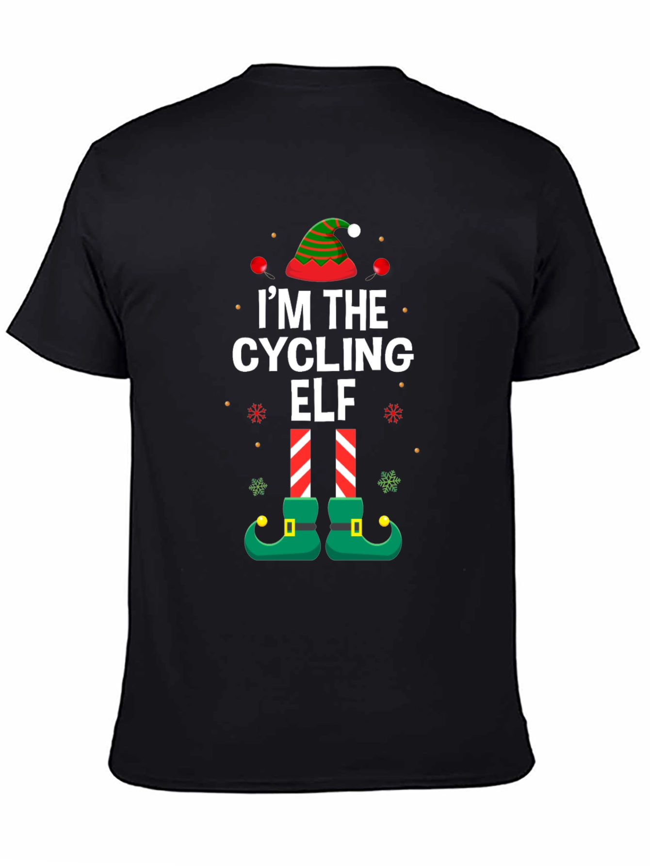Cycling Elf Christmas T-Shirt Holiday Tee