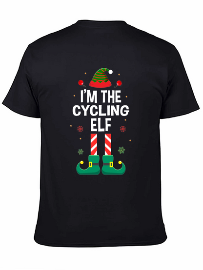 Cycling Elf Christmas T-Shirt Holiday Tee
