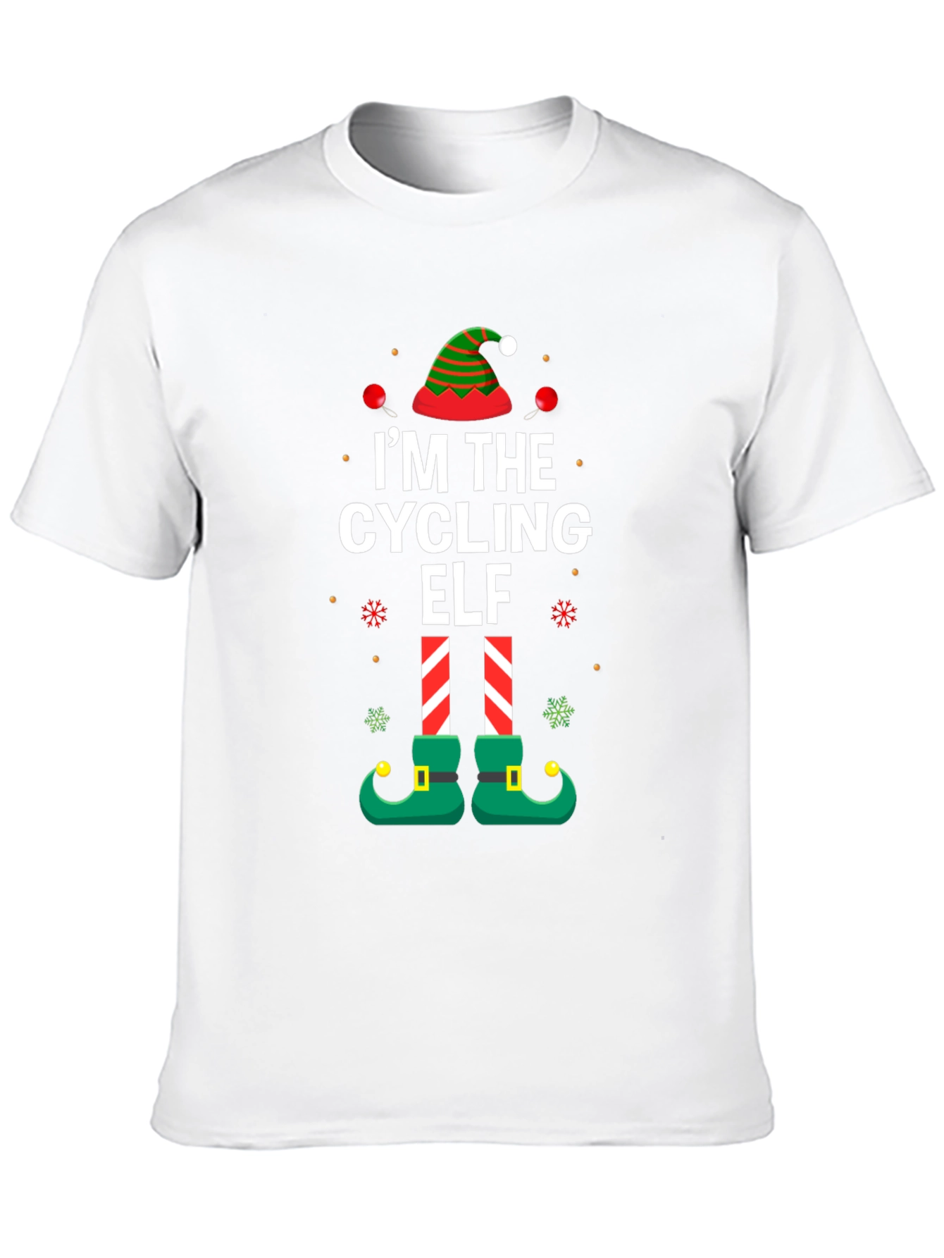 Cycling Elf Christmas T-Shirt Holiday Tee