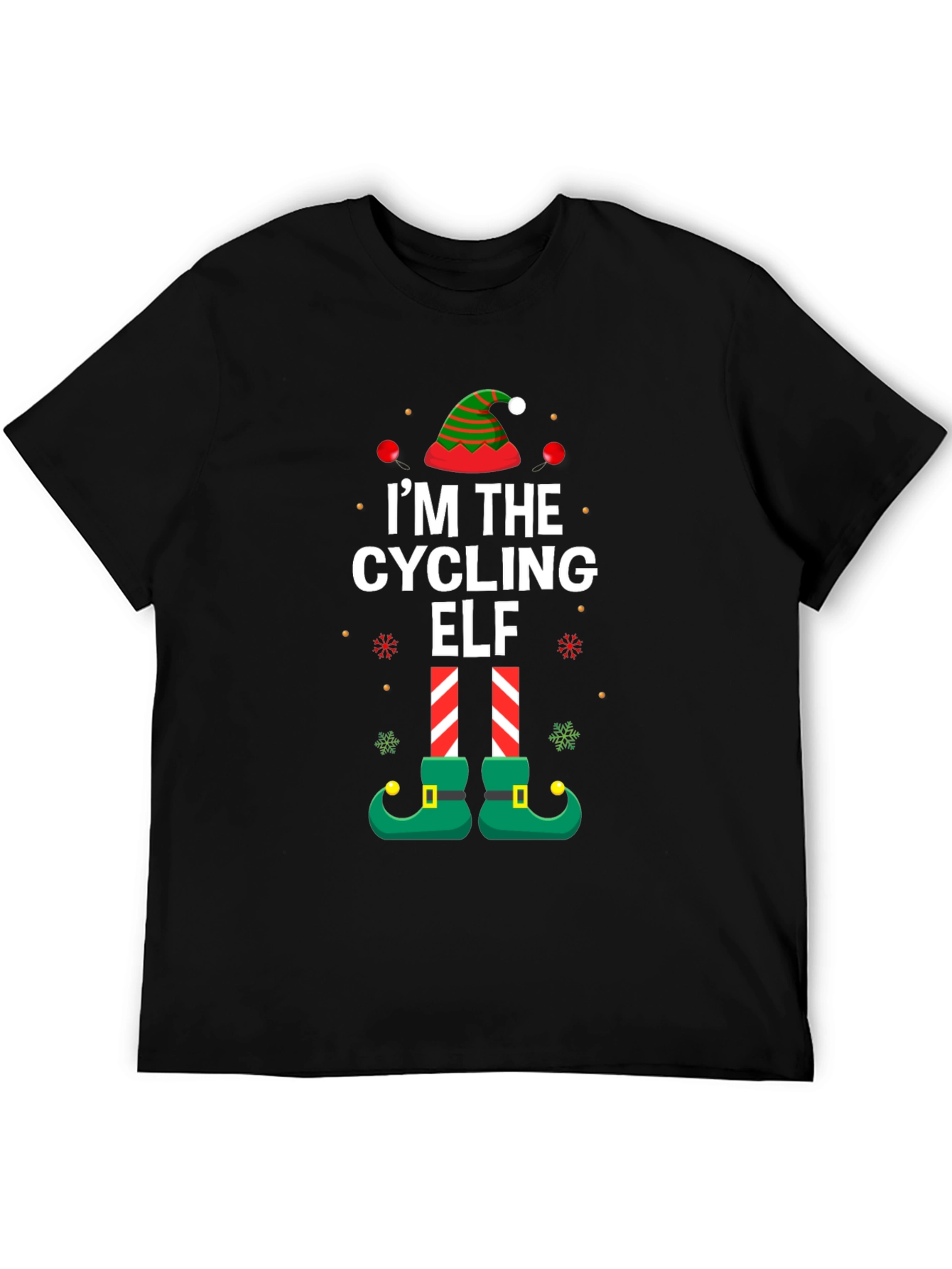 Cycling Elf Christmas T-Shirt Holiday Tee
