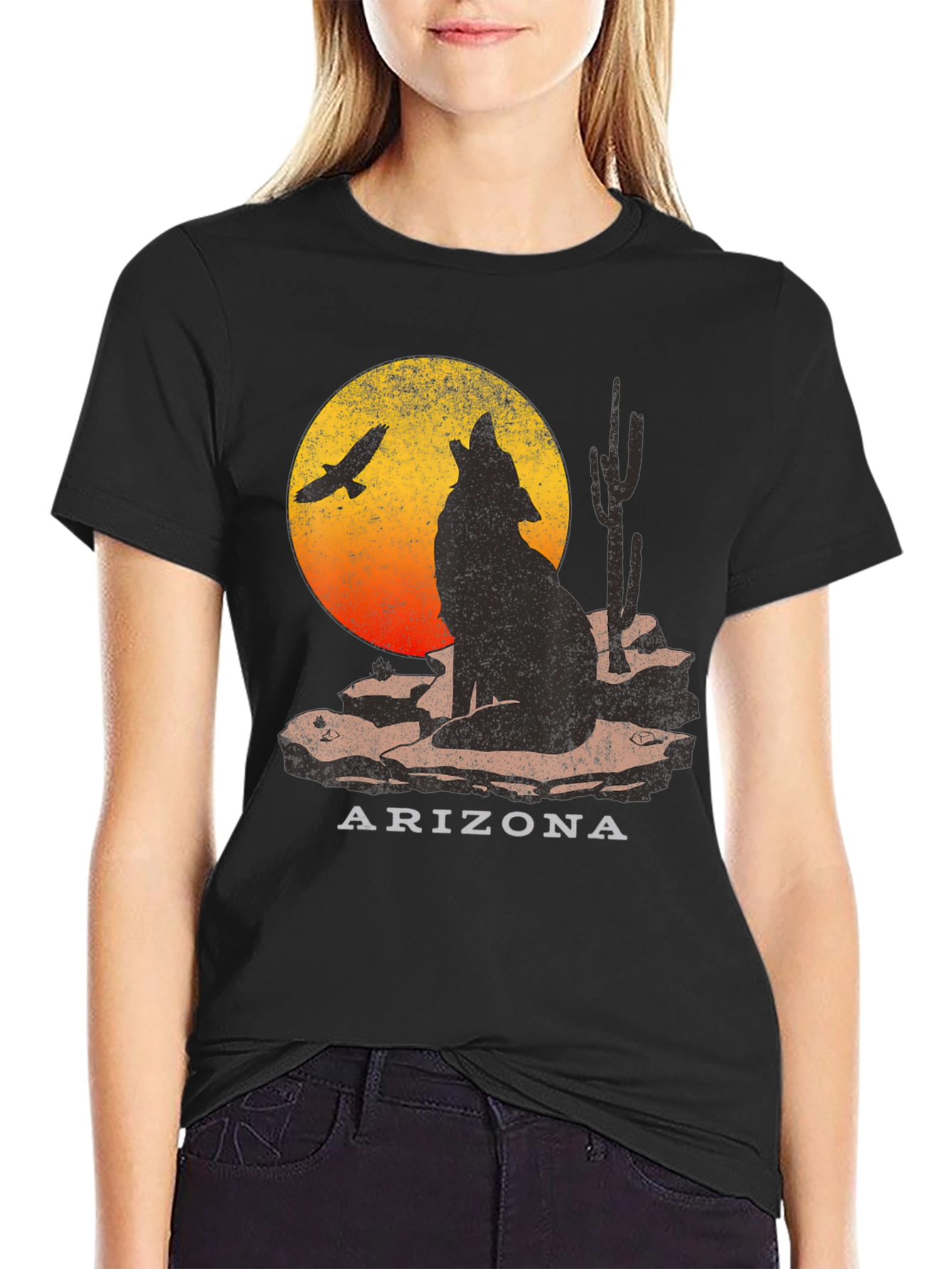 Arizona Desert Wolf Graphic T-Shirt