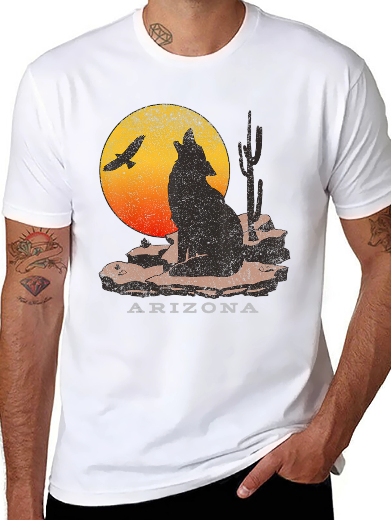 Arizona Desert Wolf Graphic T-Shirt