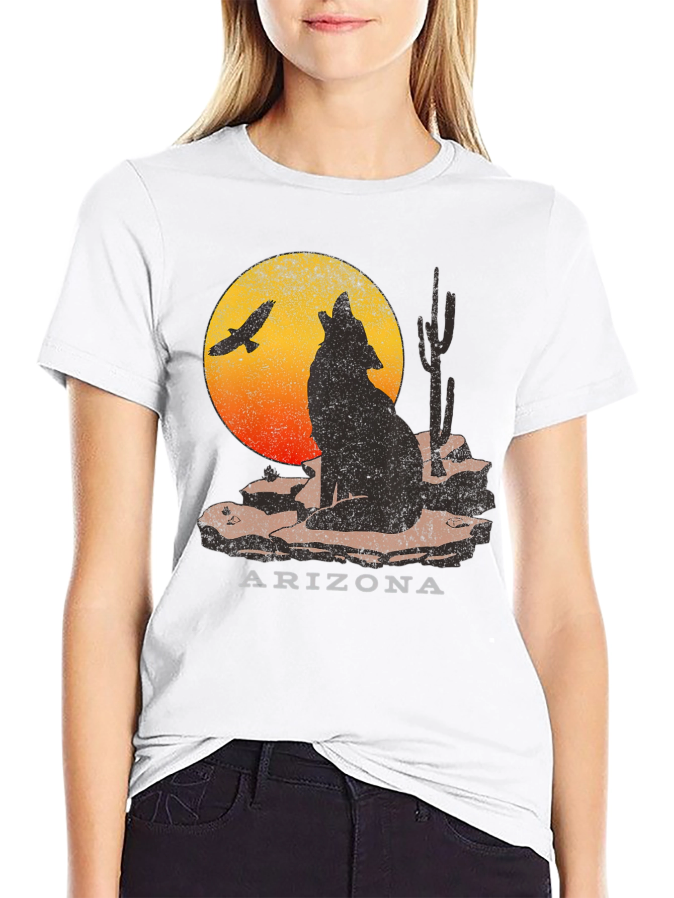 Arizona Desert Wolf Graphic T-Shirt