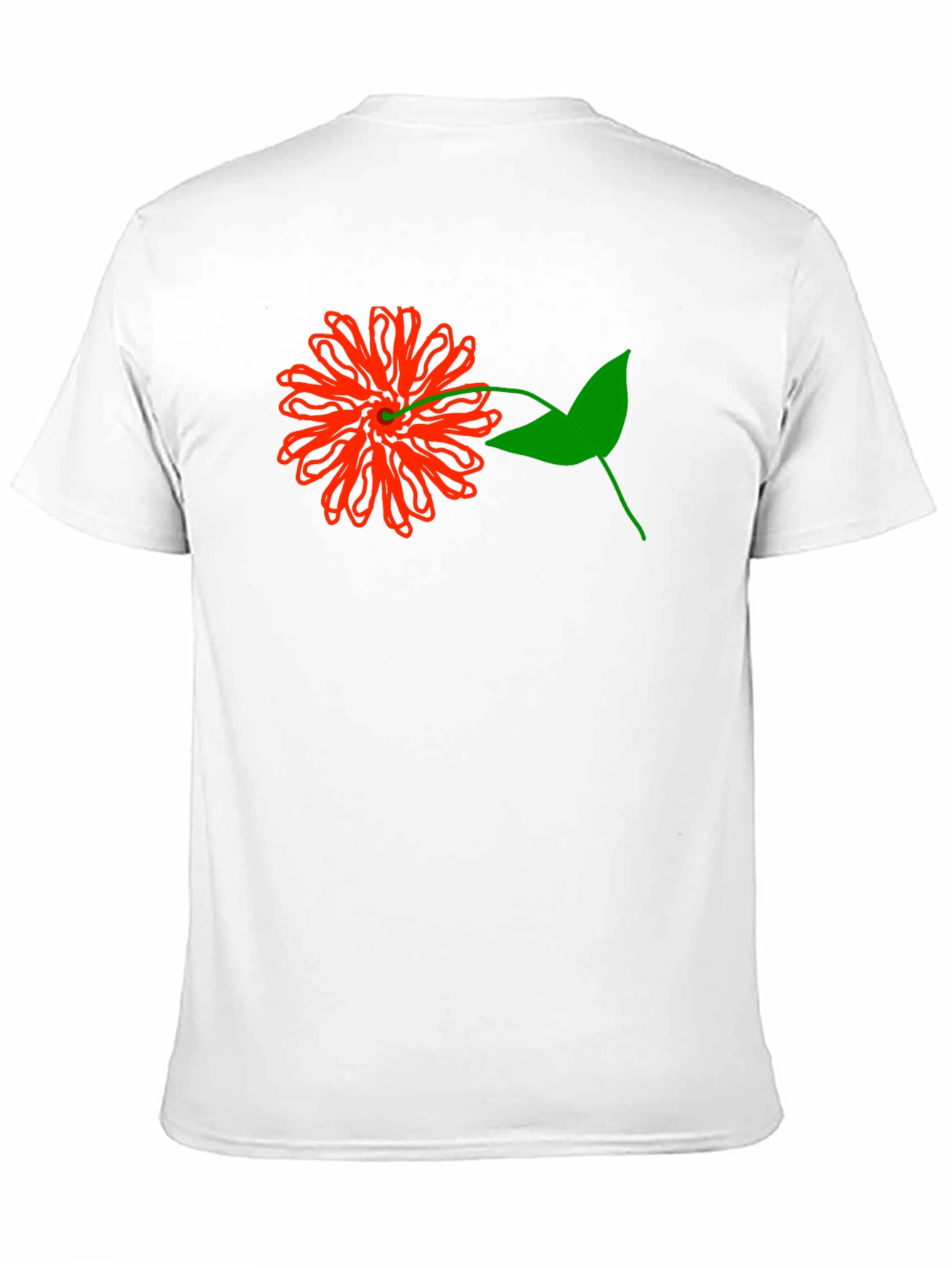 Mens Black T-Shirt with Bold Floral Graphic