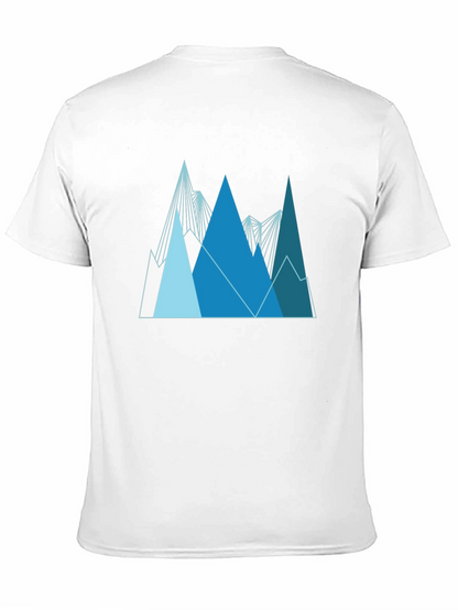 Geometric Mountain Range Graphic Tee - Black