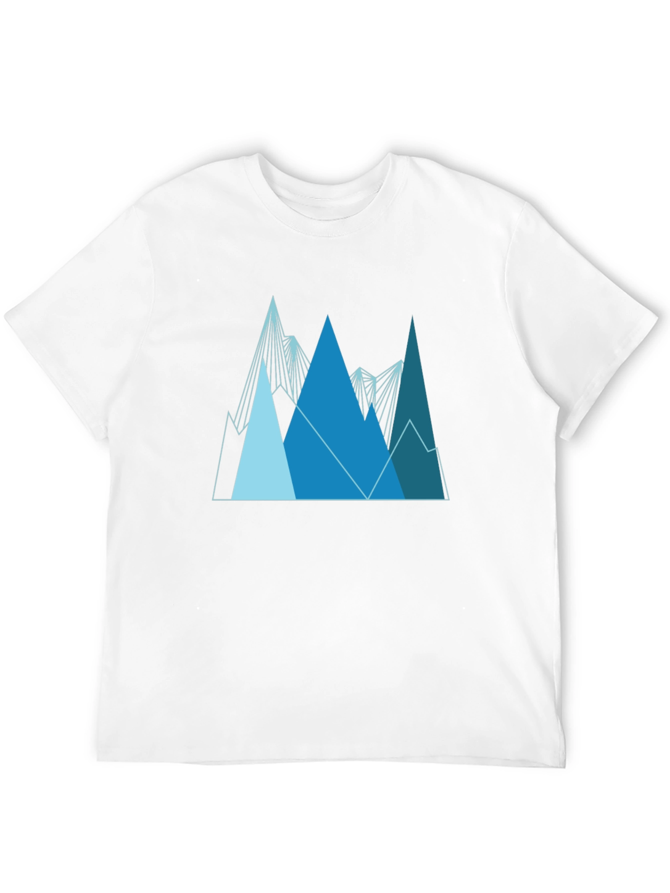 Geometric Mountain Range Graphic Tee - Black