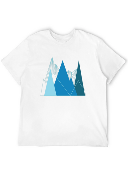 Geometric Mountain Range Graphic Tee - Black