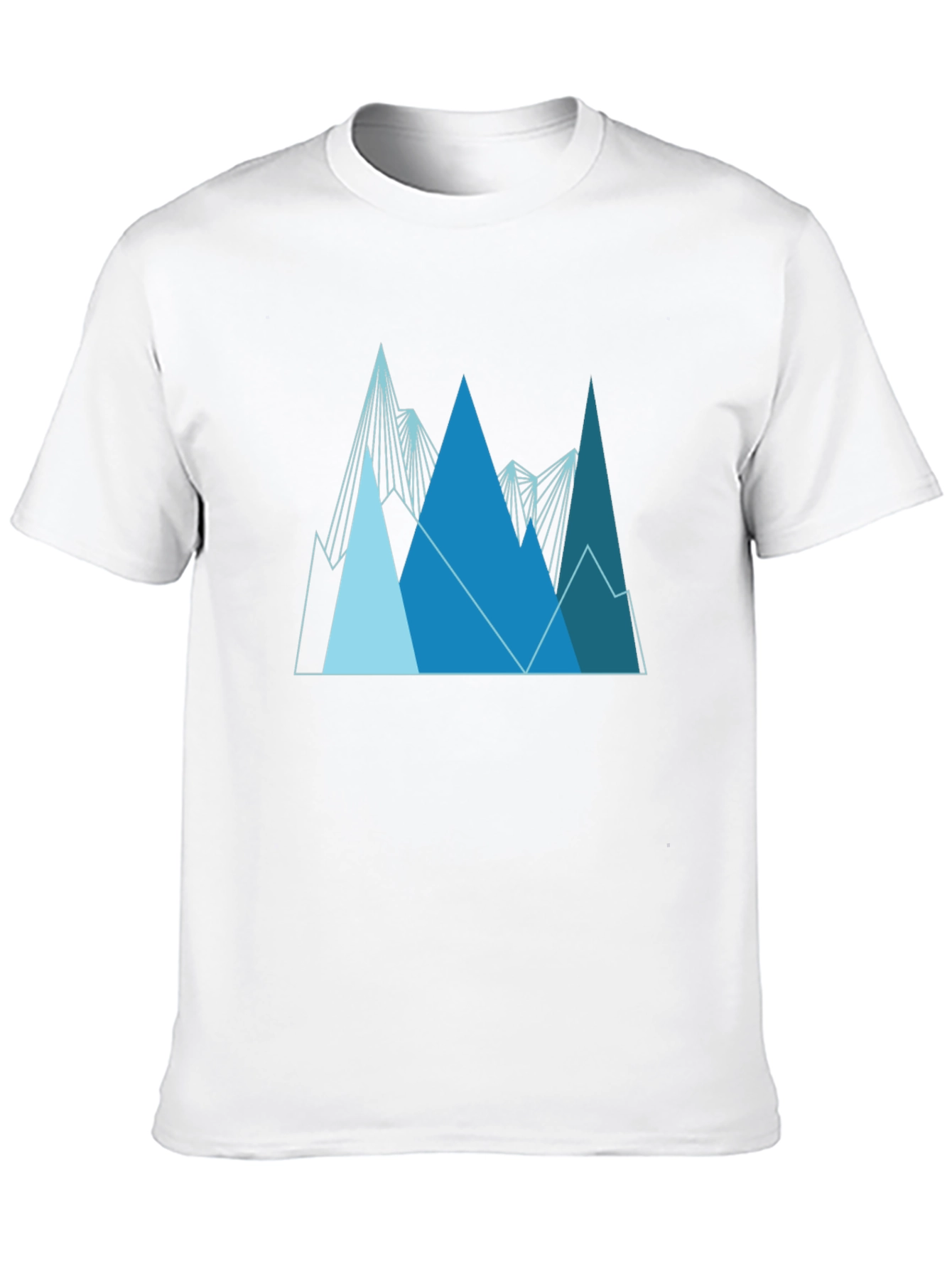 Geometric Mountain Range Graphic Tee - Black