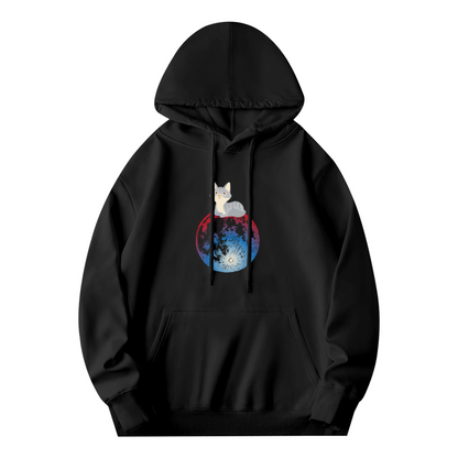 Lunar Kitty Cat Space Moon Pullover Hoodie