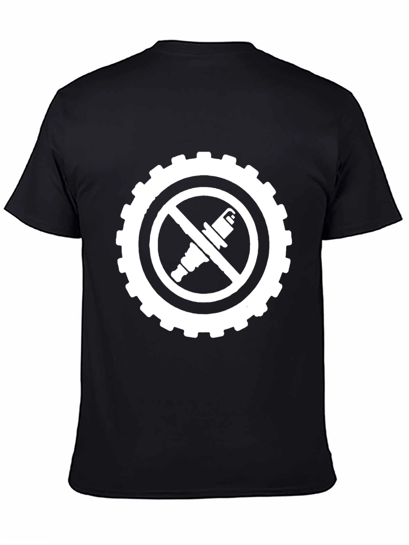 No Spark Plugs T-Shirt - Black Graphic Tee