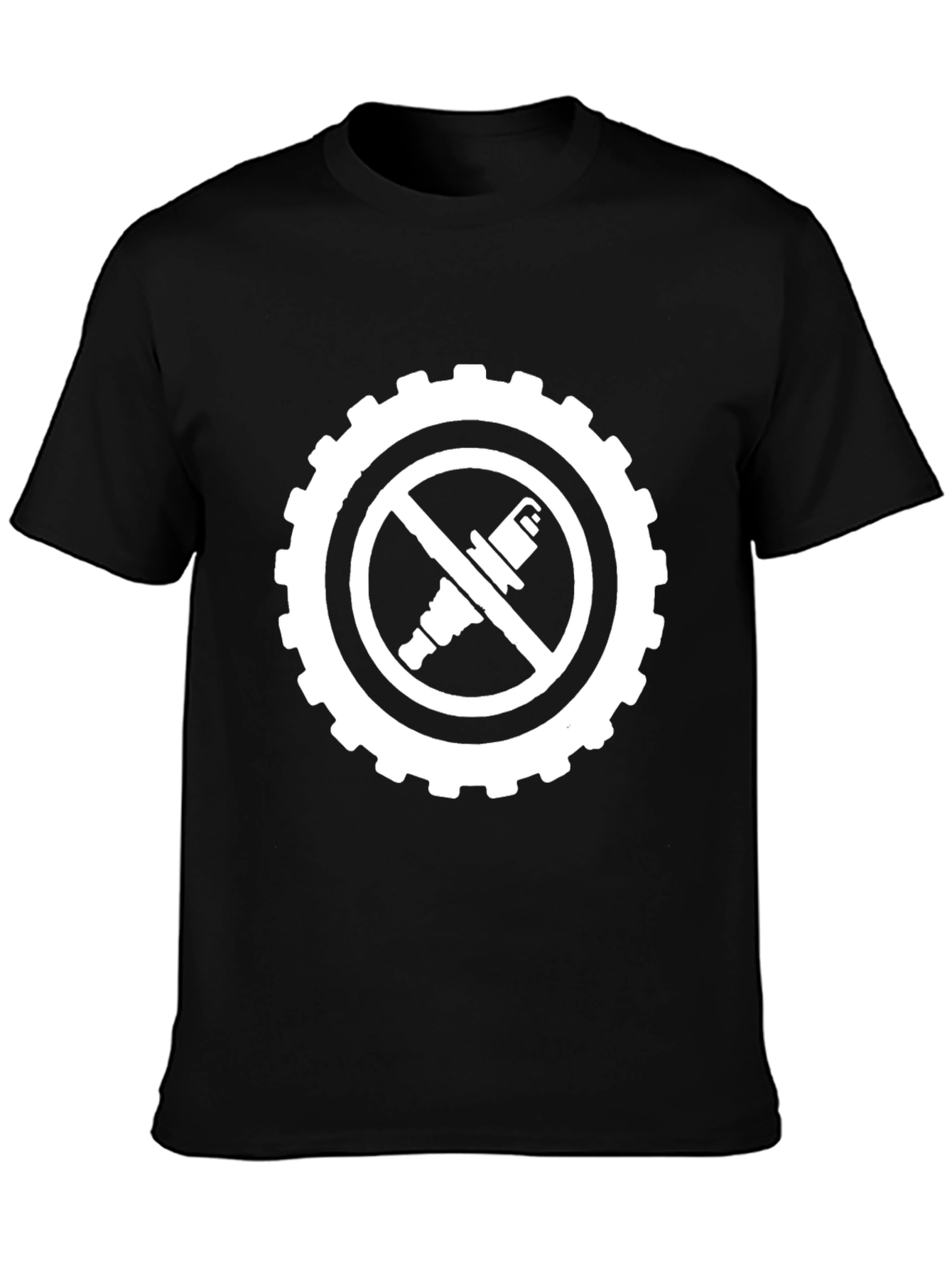 No Spark Plugs T-Shirt - Black Graphic Tee