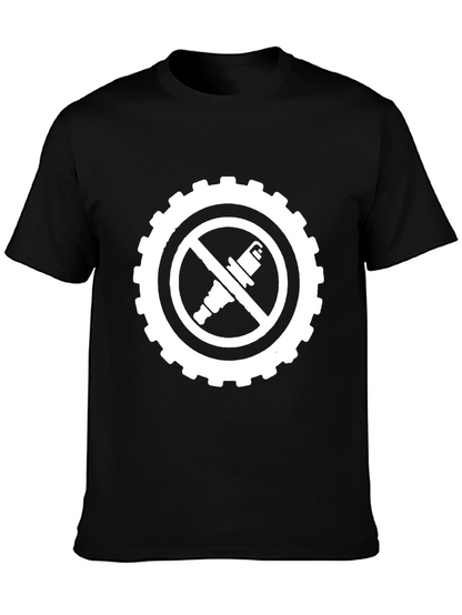 No Spark Plugs T-Shirt - Black Graphic Tee
