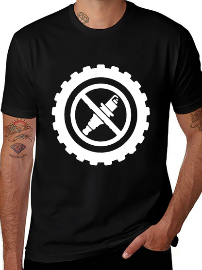 No Spark Plugs T-Shirt - Black Graphic Tee