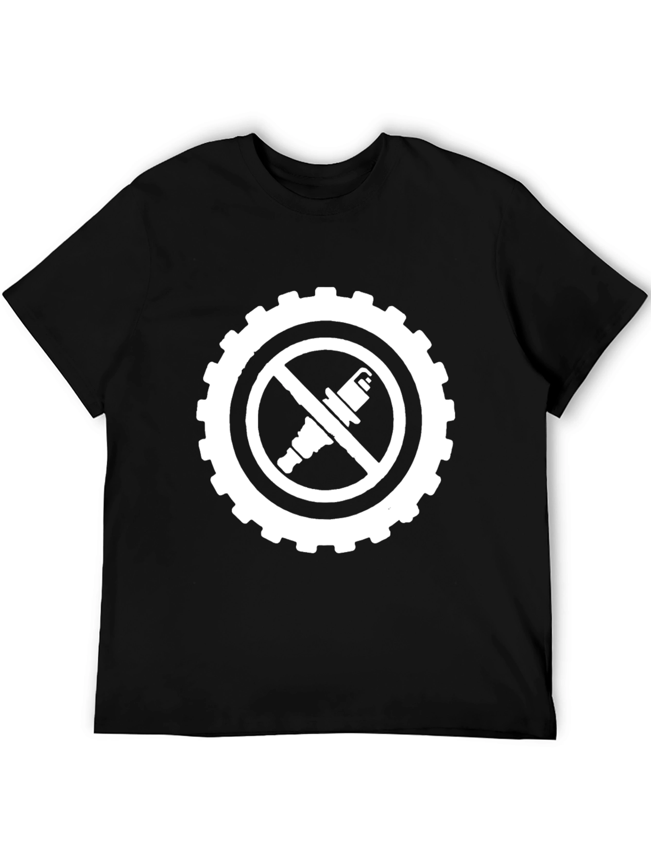 No Spark Plugs T-Shirt - Black Graphic Tee