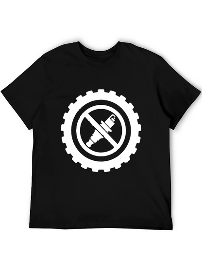 No Spark Plugs T-Shirt - Black Graphic Tee