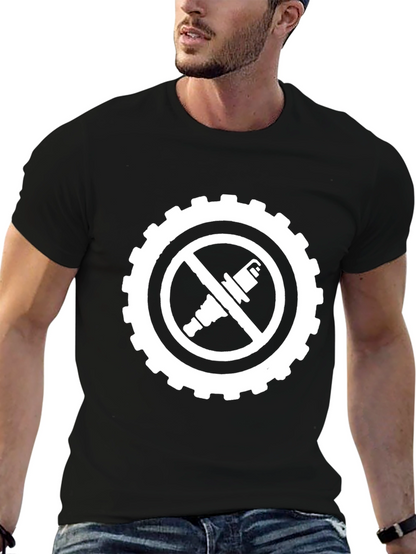 No Spark Plugs T-Shirt - Black Graphic Tee