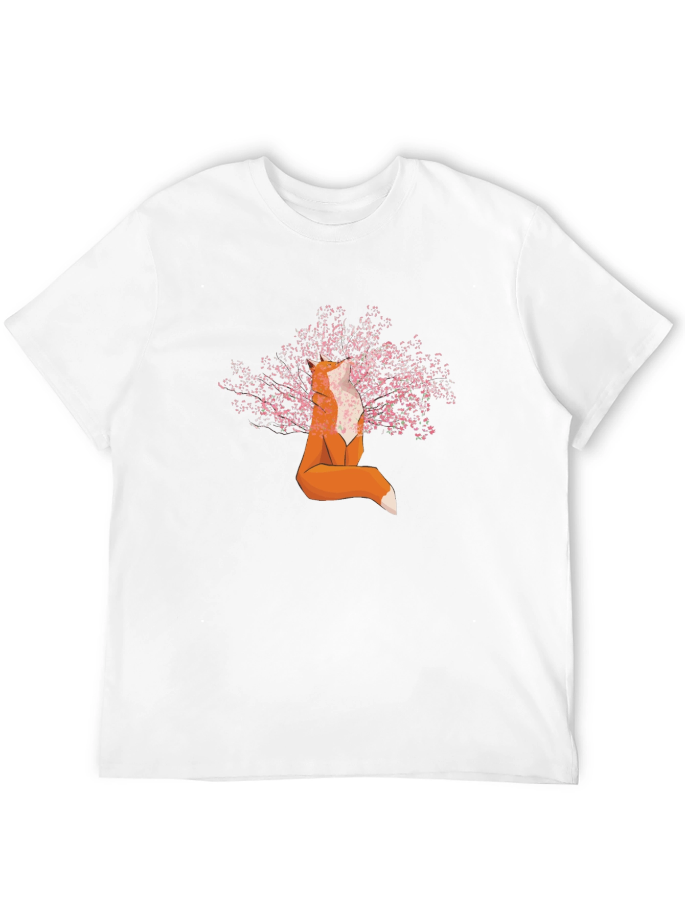 Fox and Cherry Blossom T-Shirt - Stylish Graphic Tee