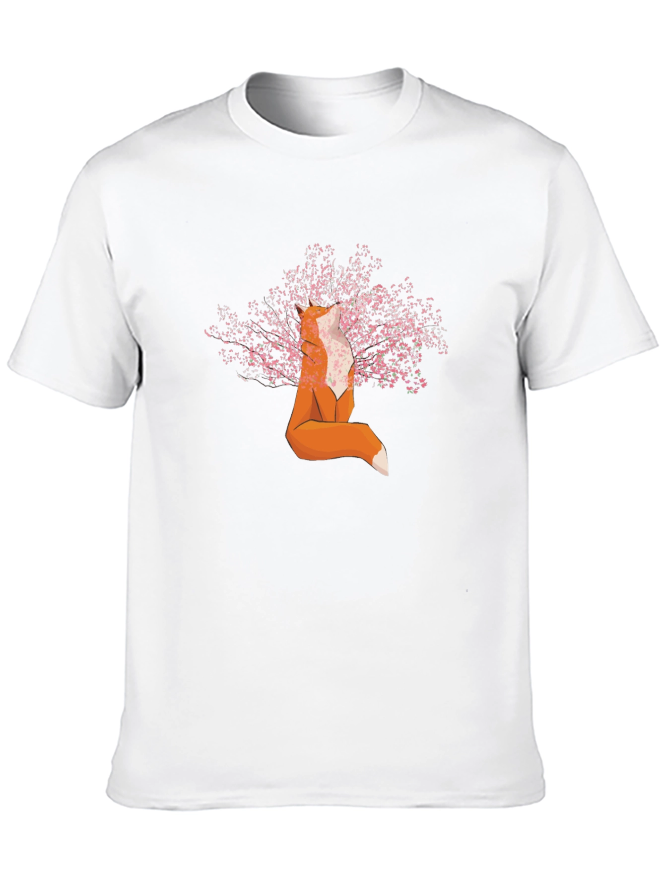 Fox and Cherry Blossom T-Shirt - Stylish Graphic Tee