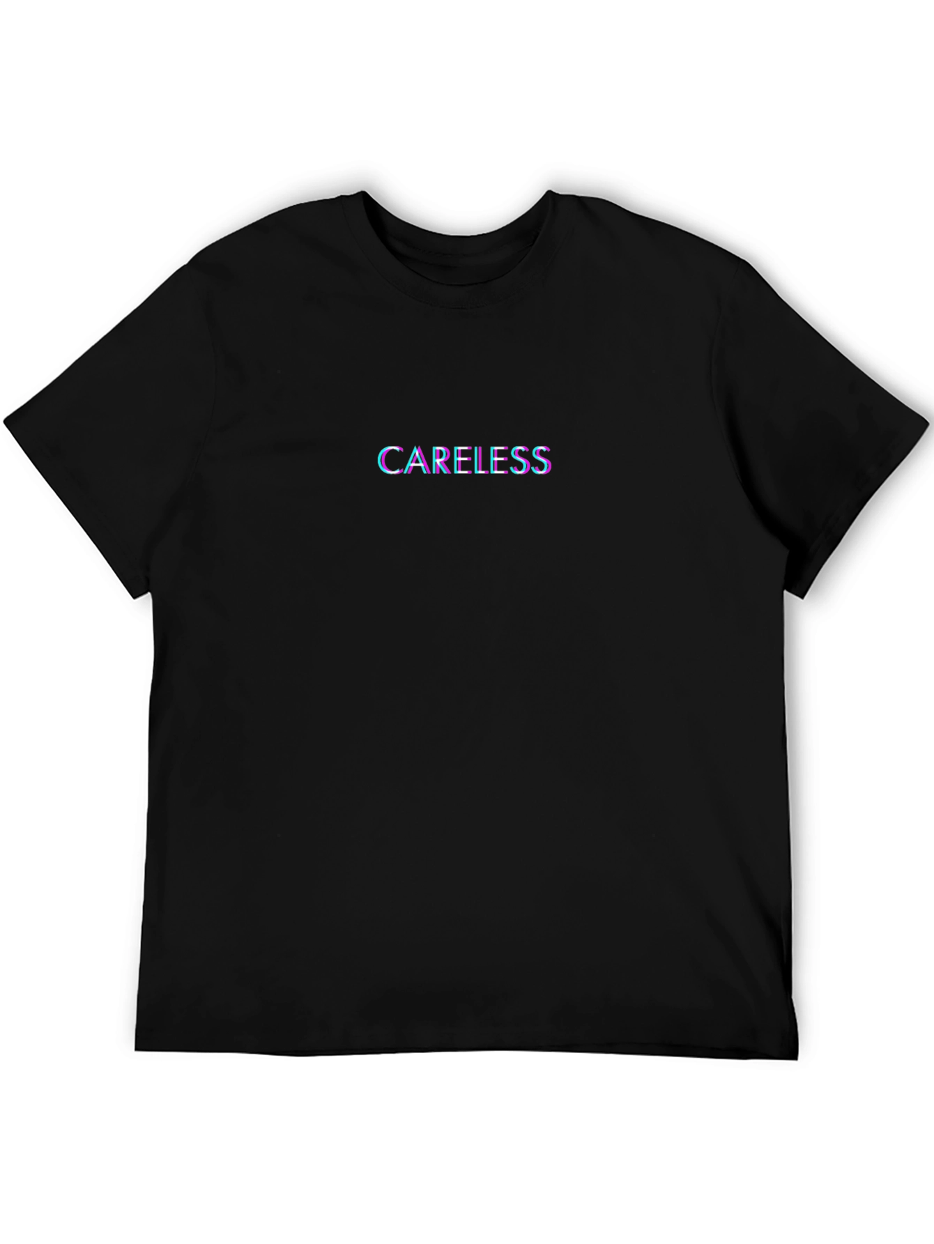 Careless Graphic Tee - Black Cotton Casual Shirt