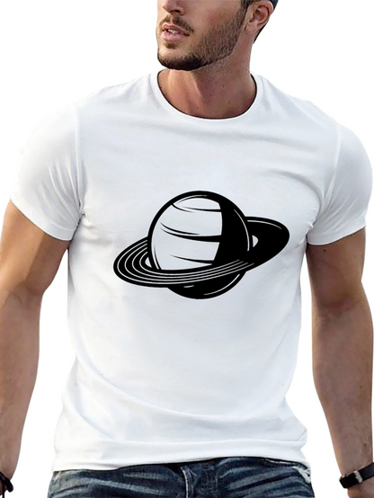Saturn Graphic Tee - Sleek Black T-Shirt