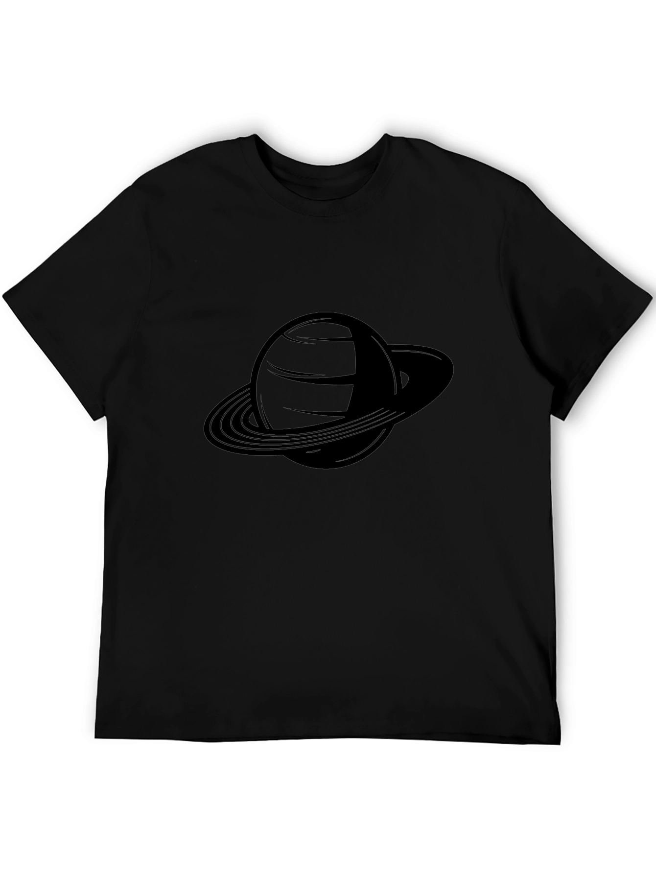 Saturn Graphic Tee - Sleek Black T-Shirt