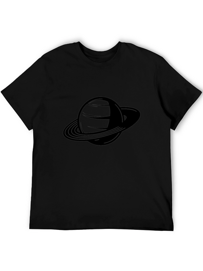 Saturn Graphic Tee - Sleek Black T-Shirt