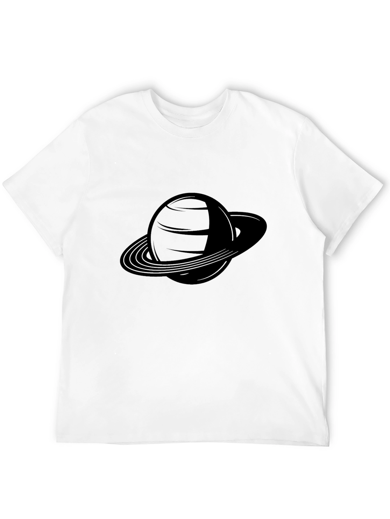 Saturn Graphic Tee - Sleek Black T-Shirt