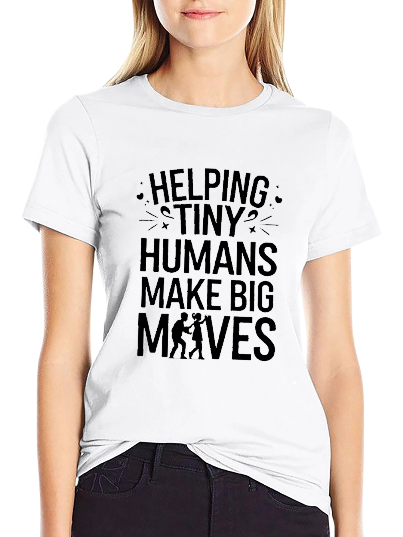 Helping Tiny Humans Tee - Black Graphic T-Shirt