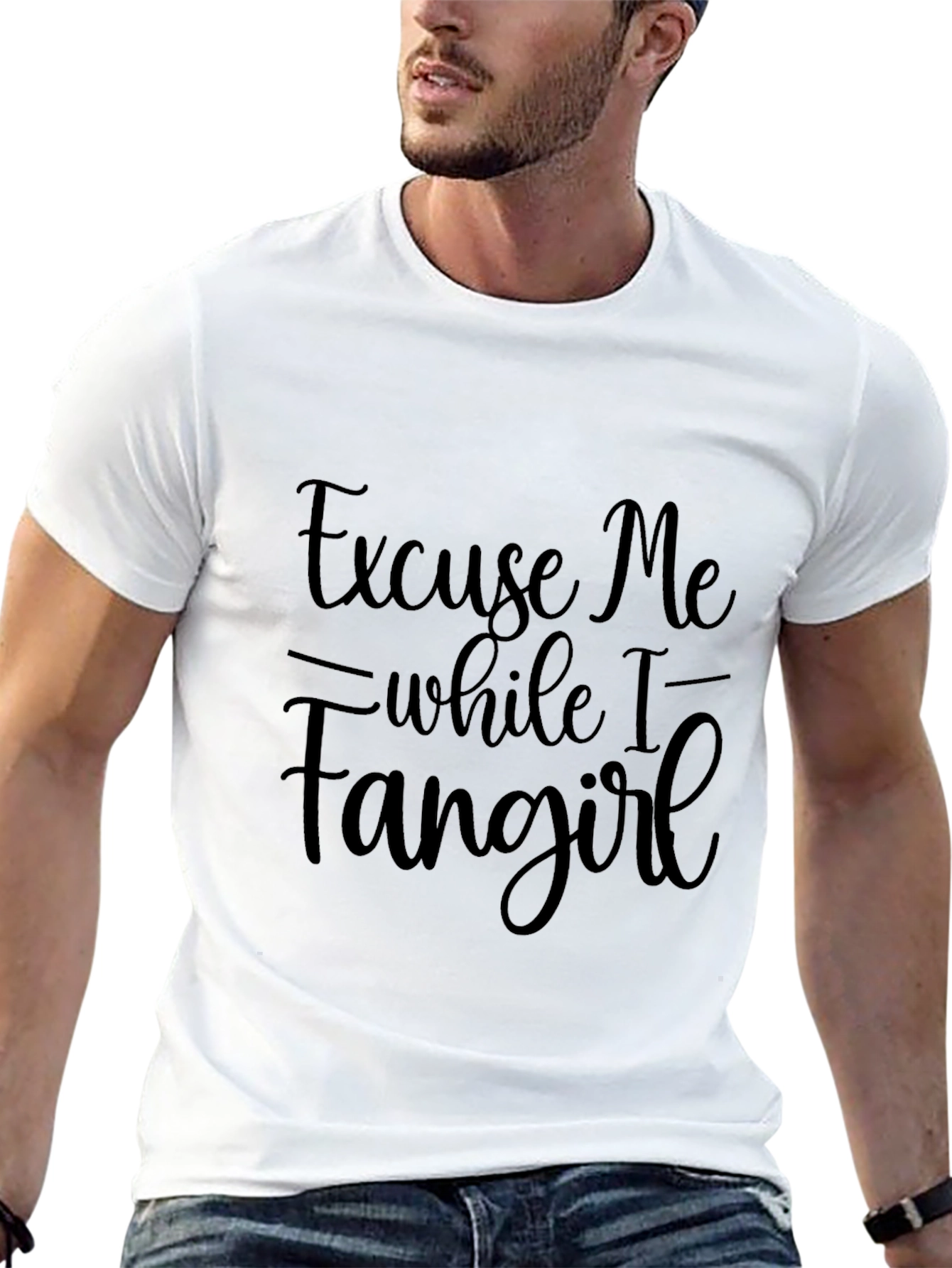 Excuse Me While I Fangirl Black T-Shirt