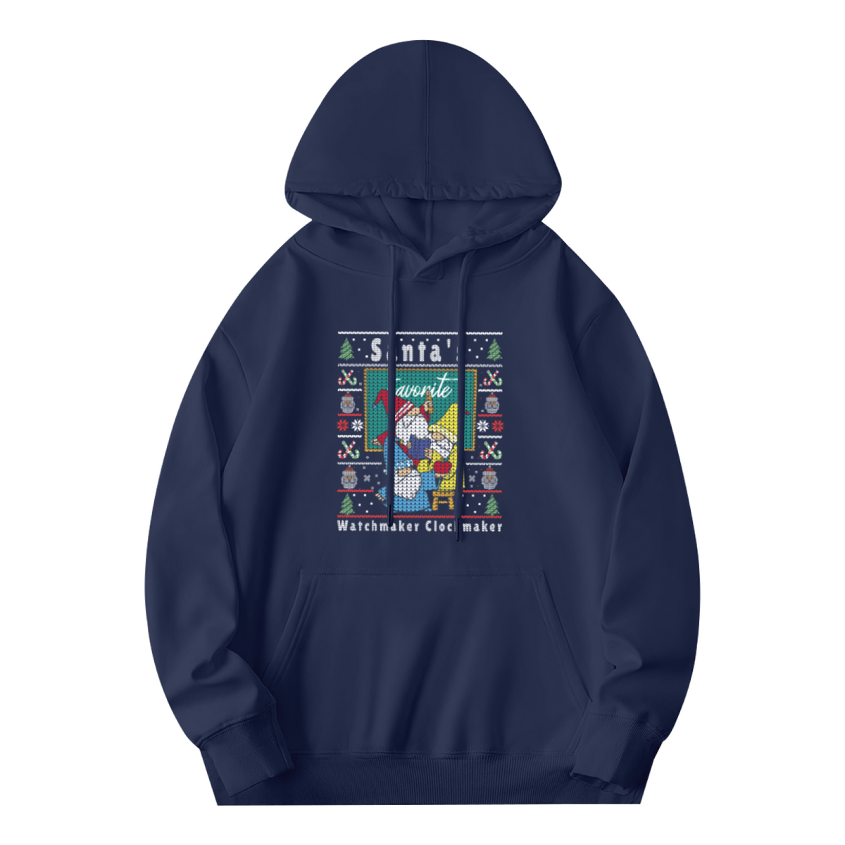 Santa's Favorite Watchmaker Knit Christmas Hoodie