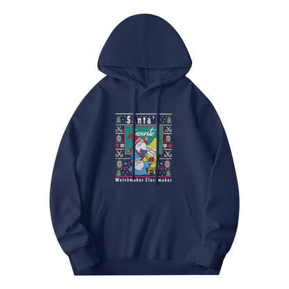 Santa's Favorite Watchmaker Knit Christmas Hoodie