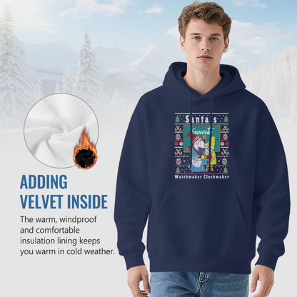 Santa's Favorite Watchmaker Knit Christmas Hoodie