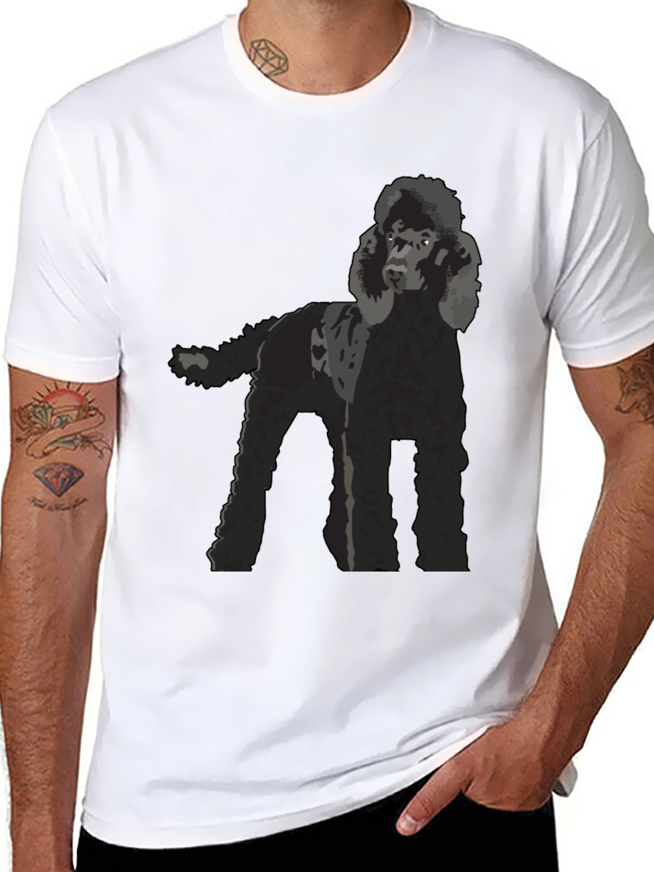Poodle Graphic T-Shirt - Black Dog Lover Tee