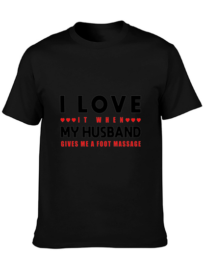 Husband Foot Massage Graphic Tee - Black