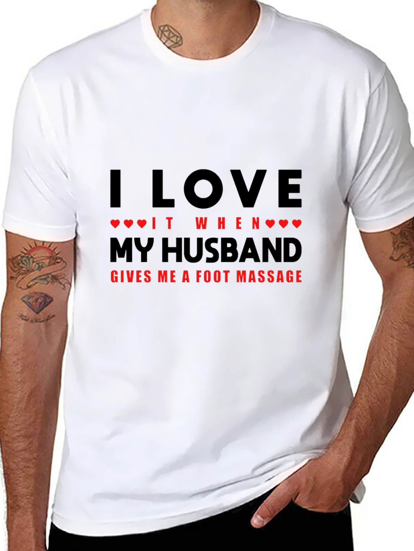 Husband Foot Massage Graphic Tee - Black