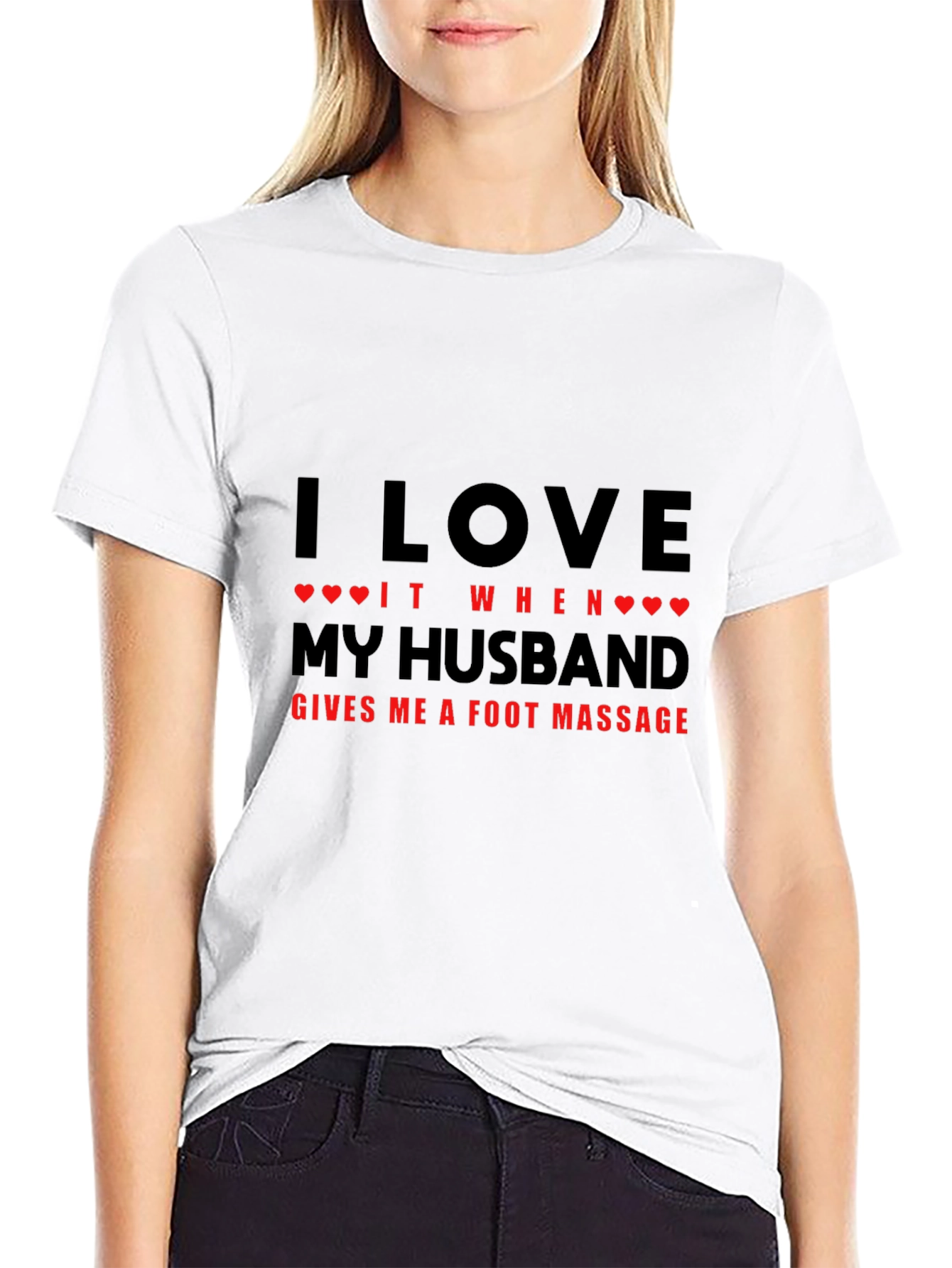 Husband Foot Massage Graphic Tee - Black