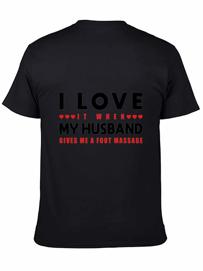 Husband Foot Massage Graphic Tee - Black
