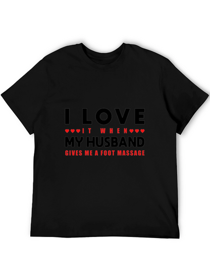 Husband Foot Massage Graphic Tee - Black